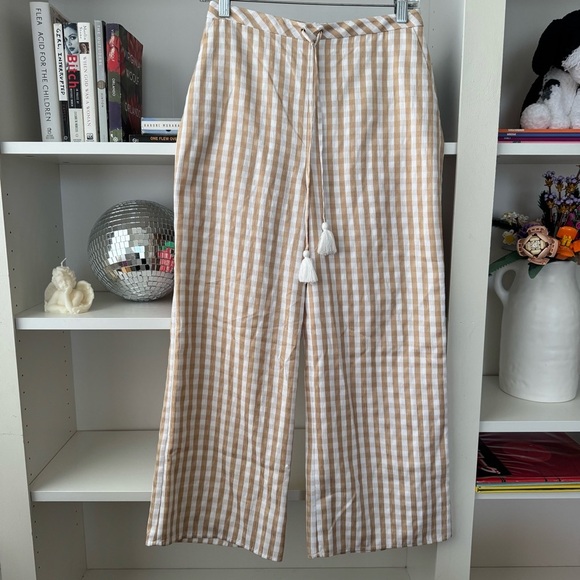 MAJORELLE Theo Gingham Pant in Gold Check - Picture 4 of 5